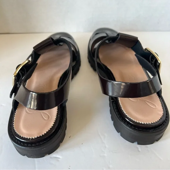 J. Crew Black Sandals with Gold Buckle - Picture 2 of 6